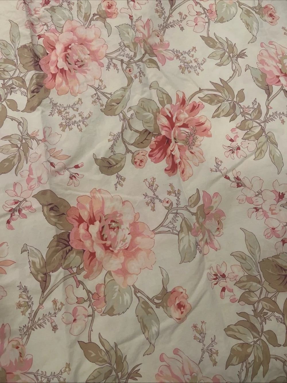Pottery Barn Cream Floral Set of 2 Duvet Covers Twin 62 X 84 ( NO SHAMS) Cottage